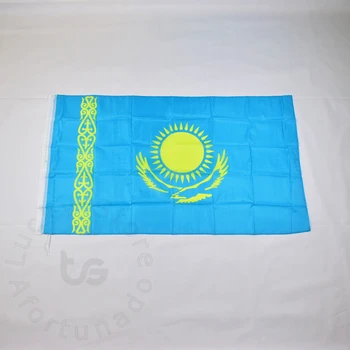 Казахстанский флаг 90*150 см, подвесной национальный флаг для встречи, парада, вечеринки.Подвешивание, украшение