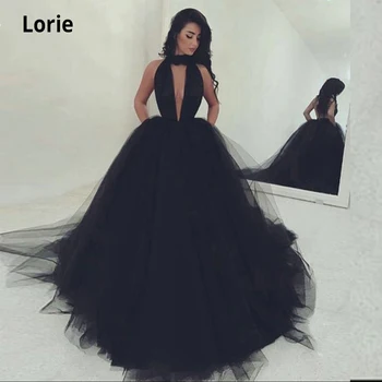 LORIE, Простое черное вечернее платье, Длинное 2020, Бальное платье без рукавов на бретелях, Тюлевые вечерние платья, платье для выпускного вечера, Плюс размер