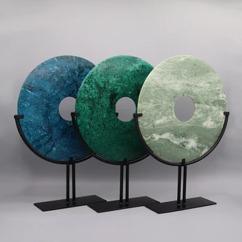 Фэншуй нефритовая резьба по камню, каменный диск, фортюрный диск, белый мраморный каменный диск с подставкой