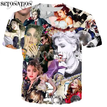 Madonna для мужчин и женщин, новые модные крутые футболки с 3D принтом, футболка в стиле харадзюку, уличная одежда, летние топы