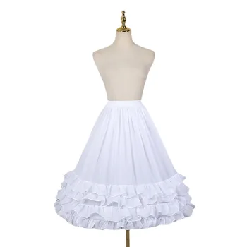 Женская Юбка средней длины для девочек, Нижняя юбка с поясом, платье-кринолин с 4 оборками, платье для косплея в стиле 