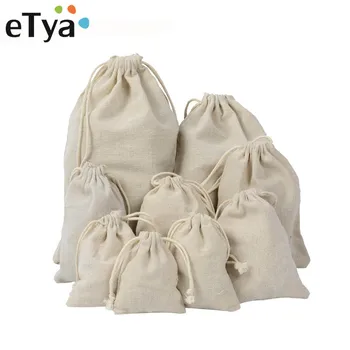 ETya, хлопковая сумка на шнурке ручной работы, Мужской Женский Органайзер для упаковки в дорогу, Многоразовая хозяйственная сумка-тоут, Женская сумка для хранения багажа