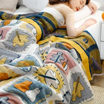 Новый летний чехол-одеяло, пять слоев марли, хлопчатобумажное полотенце, одеяло, кондиционер, Ворсовое одеяло для дивана, чехол для дивана на весь сезон 담요