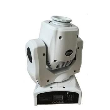 60 Вт Светодиодный точечный движущийся головной светильник с Гобо/рисунком, ручная фокусировка, DJ-огни с контроллером DMX, Белая крышка, освещение для дискотеки