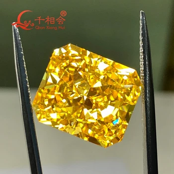 темно-желтый цвет, прямоугольная форма, блестящий измельченный кубический цирконий, россыпной камень cz stone