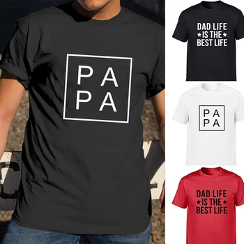 PAPA Square Dad Life Мужские Повседневные Футболки в стиле Харадзюку, Лучший подарок Папе на День отца, Забавная футболка с коротким рукавом и круглым вырезом, Одежда