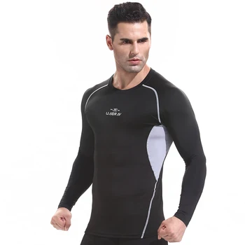 W4554 - Тренировка фитнеса для мужчин, футболка с коротким рукавом, мужская термальная одежда для бодибилдинга, компрессионная Эластичная Тонкая одежда для упражнений