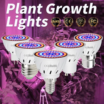 Фитолампа LED GU10 Hydroponic Growth Light E27 Лампа для Выращивания семян растений 3-5 Вт MR16 B22 Полный Спектр Fitolamp E14 Теплица Для Выращивания Палатки