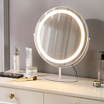 Крепление Небольшого Туалетного Зеркала Blocks Led Light Современная Лампа Для Макияжа в Спальне Мини-Зеркало Современное Круглое Espejo Con Luz Мебель Для Дома