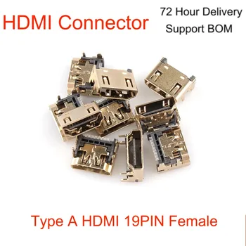 5PCS-HDMI 19Pin Разъем-розетка 4K HD Разъем Мультимедийный интерфейс A-type Gold Позолоченный для видеоадаптера