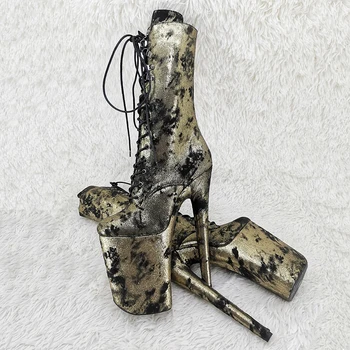 Leecabe/женские модные ботинки с искусственным верхом 23 см/9 дюймов для вечеринки на платформе и высоком каблуке для танцев на шесте