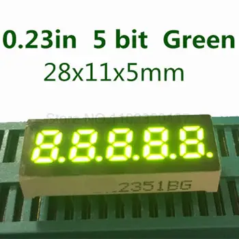10ШТ 0,23-дюймовый 5-Битный Зеленый Цифровой ламповый светодиодный Дисплей с 7-сегментным Общим анодом 0,23 