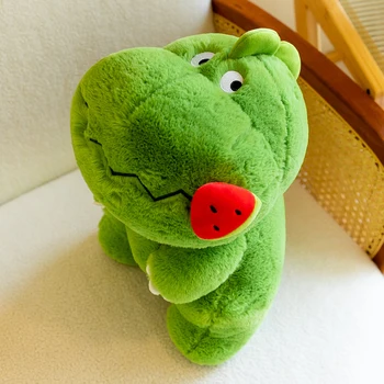 Мультяшная Зеленая Кукла-динозаврик, Плюшевая игрушка, Ест Арбуз, Кукла, Тряпичная кукла, Персик, который вам нравится, подарок на День защиты детей
