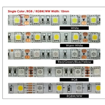 12 В Водонепроницаемый 5050 SMD светодиодный ленточный Светильник 5 М 12 В Светодиодный Ленточный Светильник RGB RGBW RGBWW Желтый Розовый Lce Синий Диодная Лента Гибкая