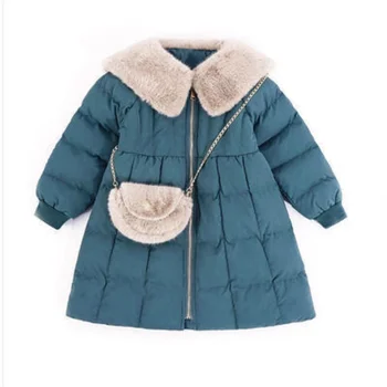 Хлопковая верхняя одежда для детей, куртка, Новые детские зимние пальто для девочек, одежда, толстые теплые пуховики для девочек, пальто с длинными рукавами