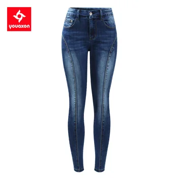 2397 Youaxon, Новые классические укороченные джинсы с пятью карманами, Женские эластичные узкие джинсовые брюки, Джинсы-карандаш для женщин