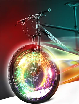 Красочный Велосипедный Фонарь Со Спицами, Водонепроницаемый MTB Баланс, Велосипедный Фонарь, Светодиодная Шина, Сигнальные огни, Предупреждающая Велосипедная лампа