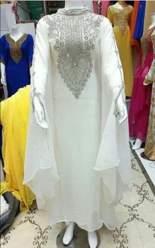 Марокканский Белый Дубайский кафтан, Платье Abaya Farasha, очень длинный костюм Ms 2020-