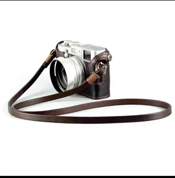 задняя камера ручной работы 8 мм, свинцовый слой, воловья кожа, ретро микро, Одинарная веревка, кожаный ремешок, SLR Lange