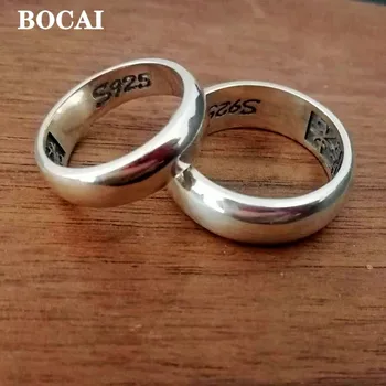 BOCAI Новое 100% Серебряное Ювелирное Изделие S925 Пробы, Винтажное Кольцо с надписью 