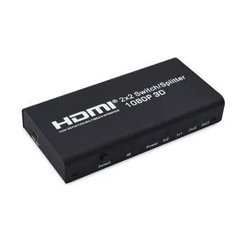 110-240 В HD 1080P HDMI 2x2 Коммутатора, разветвитель видеосигнала, конвертер, адаптер для телевизора, портативного компьютера
