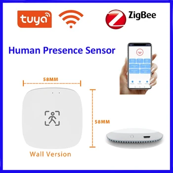 Tuya Zigbee/Wi-Fi Присутствие человека Микроволновый Датчик движения Детектор Alam статический Умный Толкающий Радар для безопасности умного дома