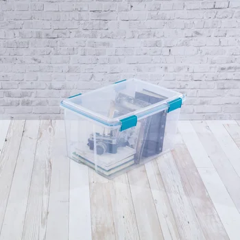 Стерлит 54 Qt. Пластиковая коробка для прокладок, синий аквариум, Набор из 4 ящиков для хранения, органайзер для хранения