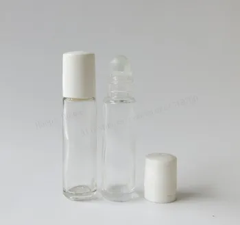 Бесплатная доставка 30 шт./лот, 10 мл, прозрачная стеклянная бутылка в рулоне, 10 куб. см, прозрачная бутылка в рулоне для эфирного масла, косметическая упаковка