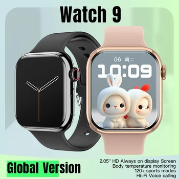 【Глобальная версия】 2023 IWO Watch 9 Всегда включенный HD-дисплей, Умные часы с голосовым вызовом, Женские Мужские Умные часы для Apple Watch серии 9