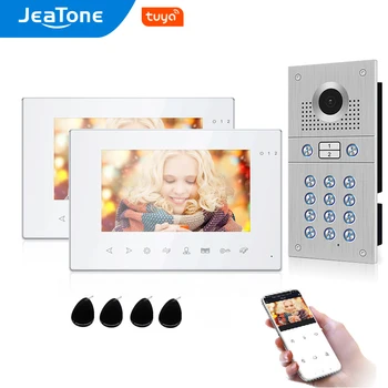Jeatone Tuya Wifi Видеодомофон для дома 960P/Ahd Дверной звонок с поддержкой электрических замков 7 Дюймов Беспроводные домофоны для квартиры