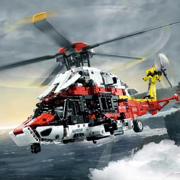 Высококачественный технический спасательный вертолет Airbus H175 42145 Модель Строительный блок Кирпичи Игрушка для мальчика Подарок для девочек Моторизованные функции