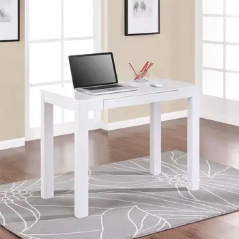 Стильный и простой компьютерный стол с выдвижным ящиком, Офисный стол для дома, белый обеденный стол