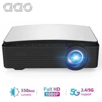 Проектор 1080P Full HD YG650 LED Proyector, Встроенный проектор 1080P 5G WIFI Android Beamer, 3D-видео Для домашнего кинотеатра