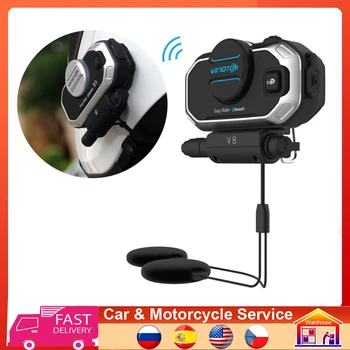 Мотоцикл Vimoto V8 BT Переговорное Устройство Мотоциклетный Bluetooth Шлем Домофон Стереогарнитура GPS 2-полосное радио