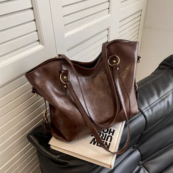 Эстетичная женская сумка, новая модная осенне-зимняя сумка через плечо, текстурная сумка-тоут для пригородных поездок