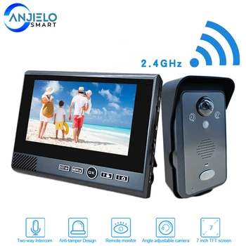 Беспроводной видеодомофон 2,4 ГГц для домашнего офиса, защищенный от несанкционированного доступа, беспроводные видеодомофоны для дома, беспроводной видеодомофон для квартиры