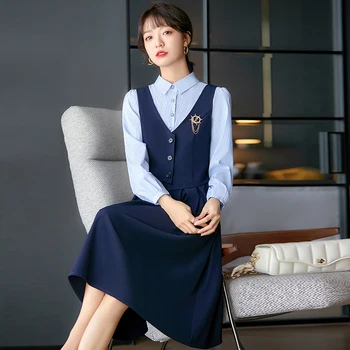 Корейская женская униформа для колледжа, весенняя плиссированная женская одежда 2023, модное женское платье с длинным рукавом в стиле колледжа из двух предметов