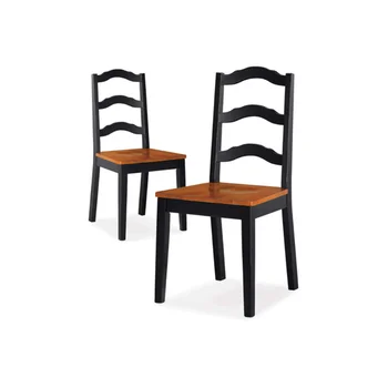 Обеденные стулья с откидной спинкой, набор из 2 стульев, черный и дубовый стул из ротанга, садовая скамейка
