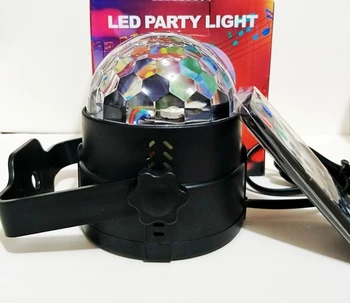 RGB 3 Вт Хрустальный Волшебный шар Светодиодный светильник для сцены DJ KTV Дискотека Лазерный свет Вечерние огни Звук ИК-пульт дистанционного управления Рождественский проектор