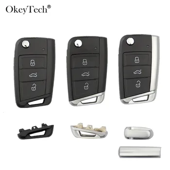 Okeytech 3 Кнопки Дистанционного Ключа Автомобиля В Виде Ракушки Чехол Брелок Для Volkswagen Passat Golf 7 MK7 Skoda Seat Leon Для Skoda Octavia