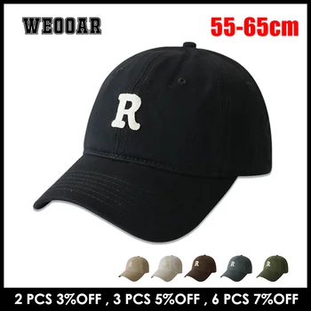 WEOOAR (55-65) см, Мужская бейсболка Большого Размера, Хлопковая шляпа Дальнобойщика с мягким верхом, Черные бейсболки для гольфа, Женская бейсболка Snapback, Homme