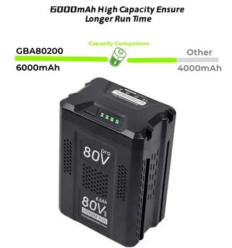 80v 6000ah ersatz batterie für greenworks 80v lítio máximo-ionen batterie gba80200 gba80250 gba80400 gba80500