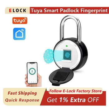 Tuya Smart Lock Навесной замок с отпечатками пальцев IP55 Водонепроницаемый Электронный Замок с отпечатками пальцев Приложение 