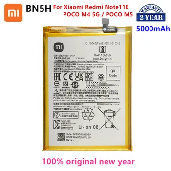 Xiao mi 100% Оригинальный Аккумулятор BN5H 5000 мАч Для Xiaomi Redmi Note11E/POCO M4 5G/Poco M5 Запасные Аккумуляторы для телефонов