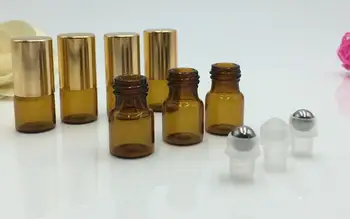 5000 Шт 3 мл Многоразового использования Янтарно-коричневый МИНИ-рулон на стеклянной бутылке для ароматических ЭФИРНЫХ МАСЕЛ Стальной металлический роликовый шарик DHL Бесплатная доставка