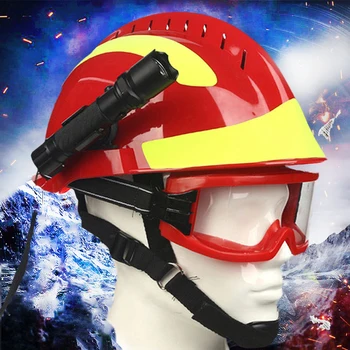 F2 Спасательные защитные Шлемы Пожарный Защитный шлем с Налобным фонарем и защитными очками Противоударный Аварийный шлем