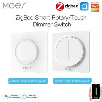 Новый Умный поворотный/сенсорный выключатель света ZigBee Smart Life/приложение Tuya Пульт дистанционного управления Работает с Alexa Google Voice Assistants EU