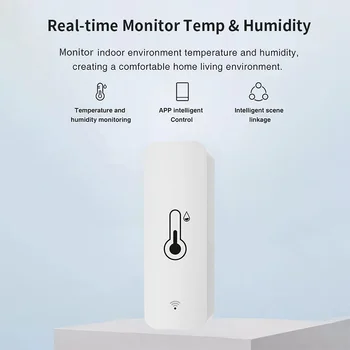 Приложение Tuya Беспроводной гигрометр для помещений, термометр, WIFI Датчик температуры и влажности, Интеллектуальная жизнеобеспечение Google Assistant