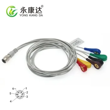 Совместимый кабель PI Holter и подводящие провода с 6 наконечниками Snap IEC Бесплатная доставка
