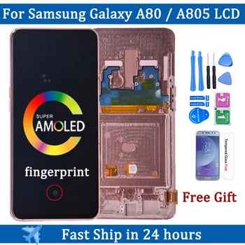 Оригинальный ЖК-дисплей A80 для Samsung Galaxy A80 LCD A805F A8050 A805X A805N SM-Дисплей с Сенсорным экраном, Дигитайзер в Сборе, Замена